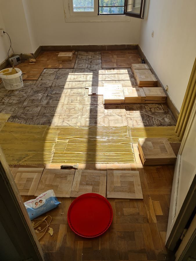Reparació i restauració de parquet de Taco de Roble Lleida