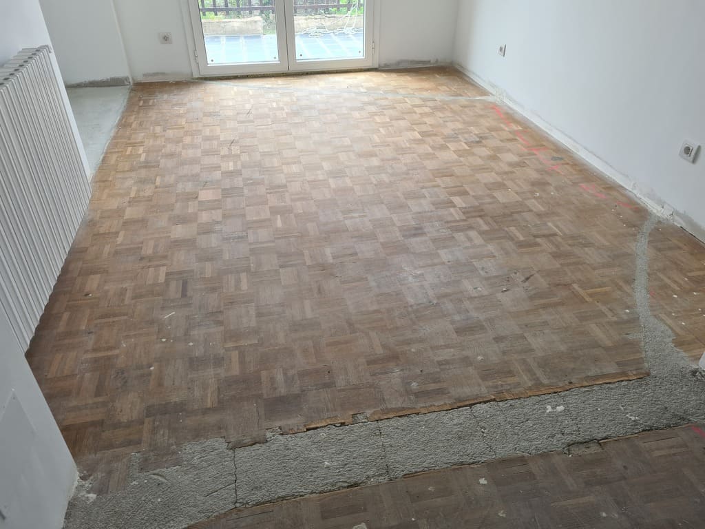 Detalle del suelo antes de la colocación del parquet - Andreu Parquets