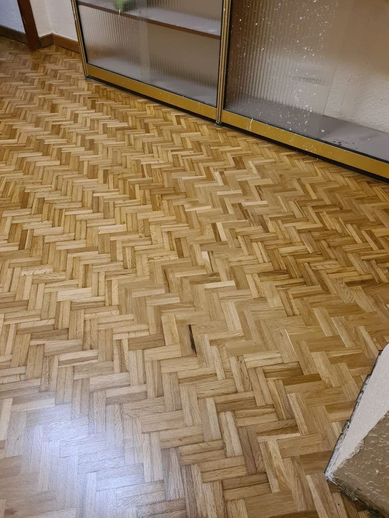 Estado del parquet después de la restauración Andreu Parquets