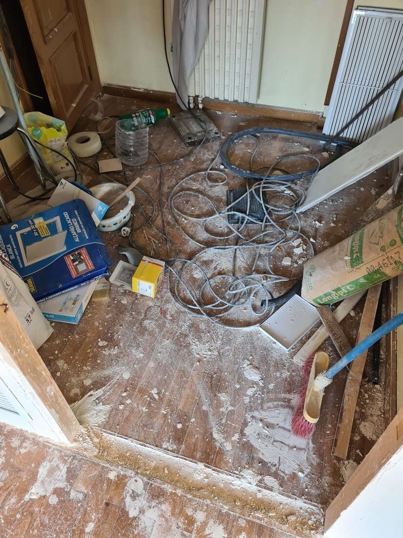 Estado de la casa antes de la restauración del parquet - Andreu Parquets Lleida